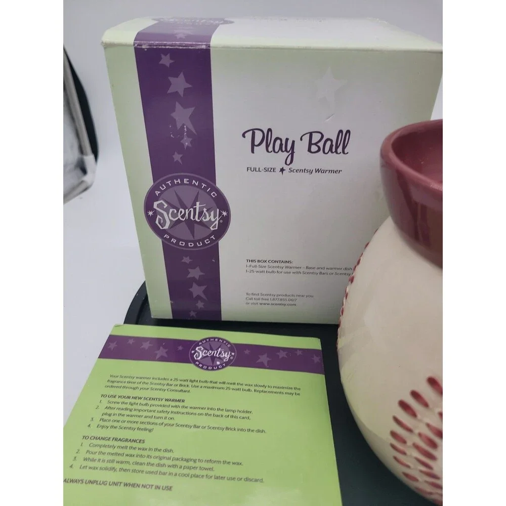 Retired Baseball Scentsy Candle Wax Warmer.Play Ball.Full Size
